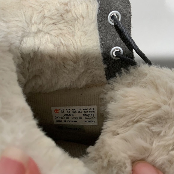 Timberland Women's Skyla Bay Fleece Fold-Down Boots Grey Nubuck - Picture 6 of 7